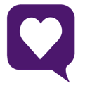 Icon of a heart in a speech bubble