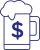 icon of a beer mug with a dollar sign